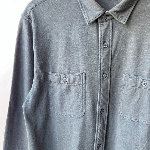 Faherty Men knit season shirt, Gray/blue, Size L - Picture 7 of 12